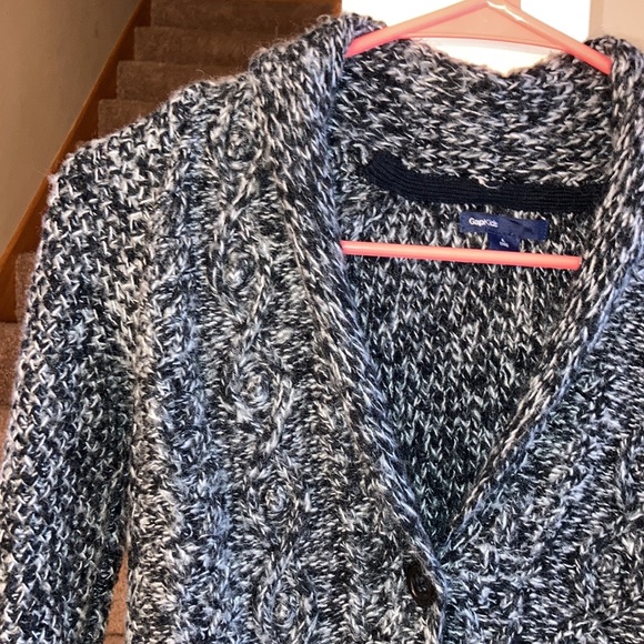 Gap Kids black and white knit cardigan sweater size large - Picture 3 of 16